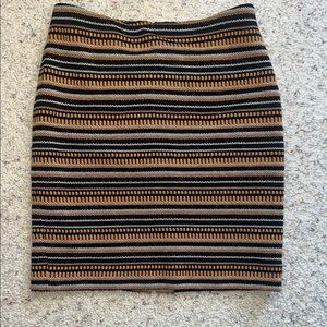 Doncaster Black and Orange Striped Boho Pencil Skirt Design Size 4